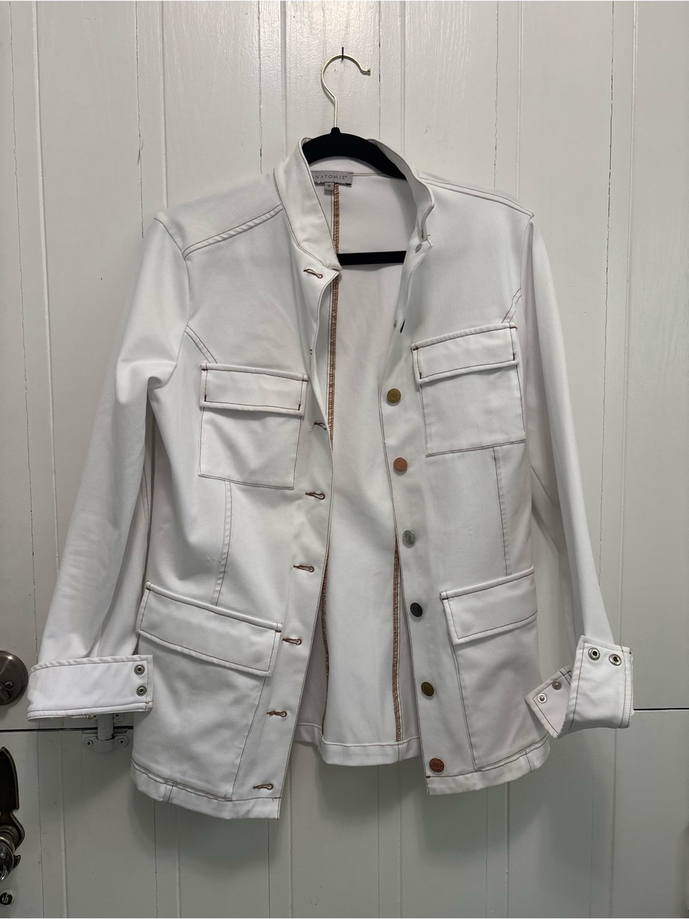 Anatomie White Utility Jacket with Patch Pockets
